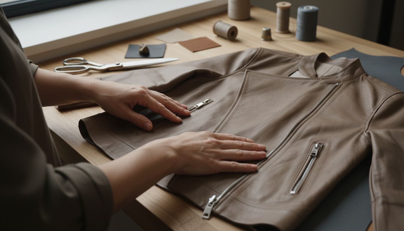 leather jacket detail