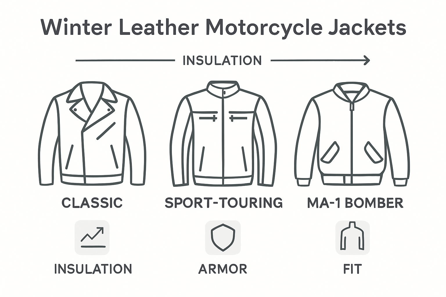 Infographic comparing jacket features