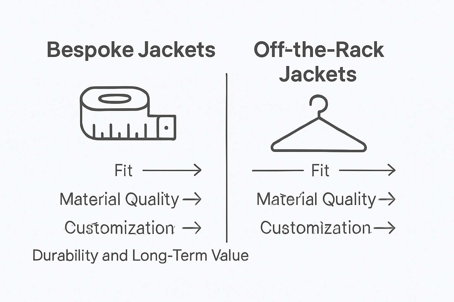 Infographic comparing bespoke and off-the-rack jackets