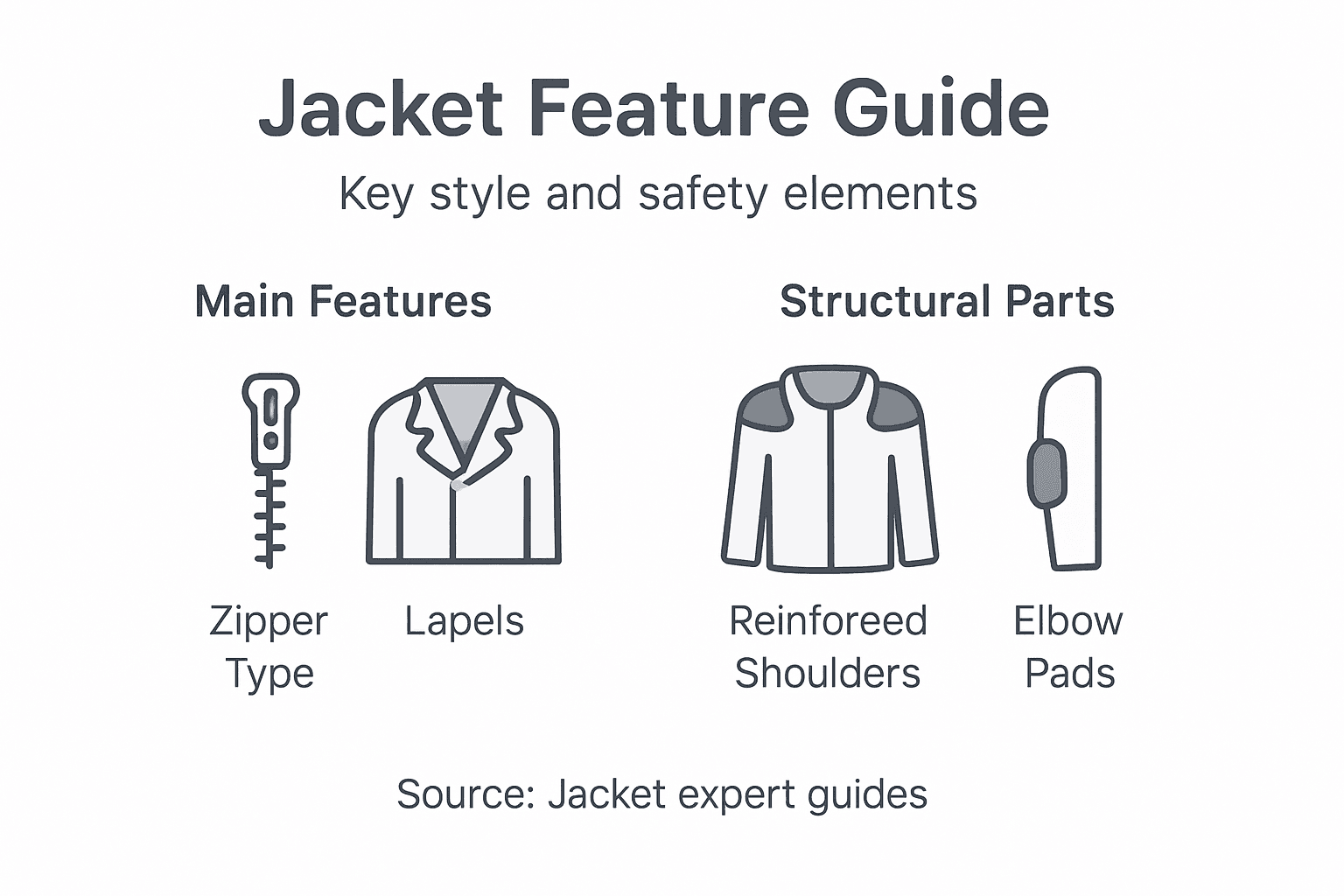 Infographic on essential leather jacket features
