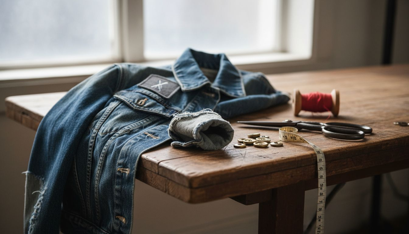 Denim retro jacket with tailoring details