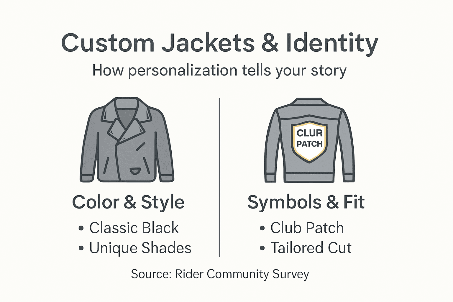 Infographic about custom jackets and identity