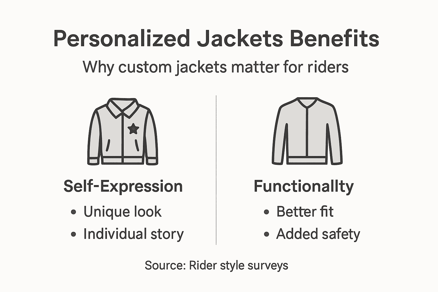 Infographic visualizing benefits of personalized jackets