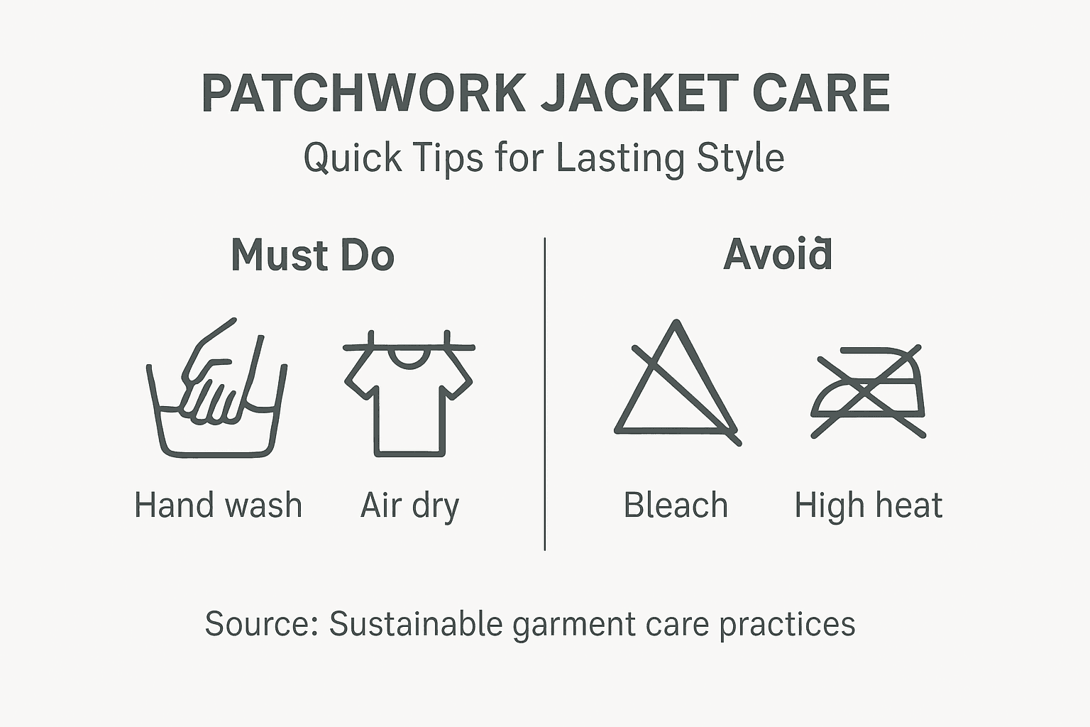 Infographic about caring for patchwork jackets