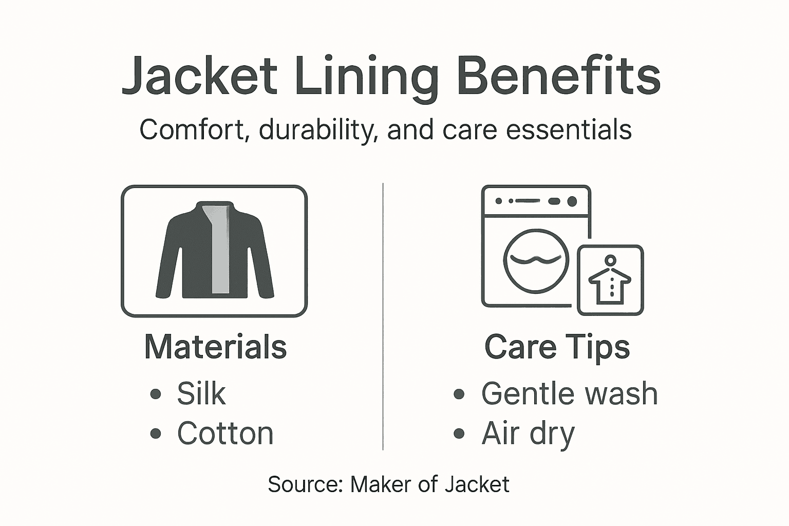 Infographic highlights jacket lining benefits