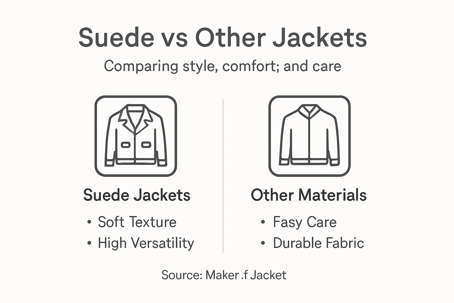Infographic comparing jacket material benefits