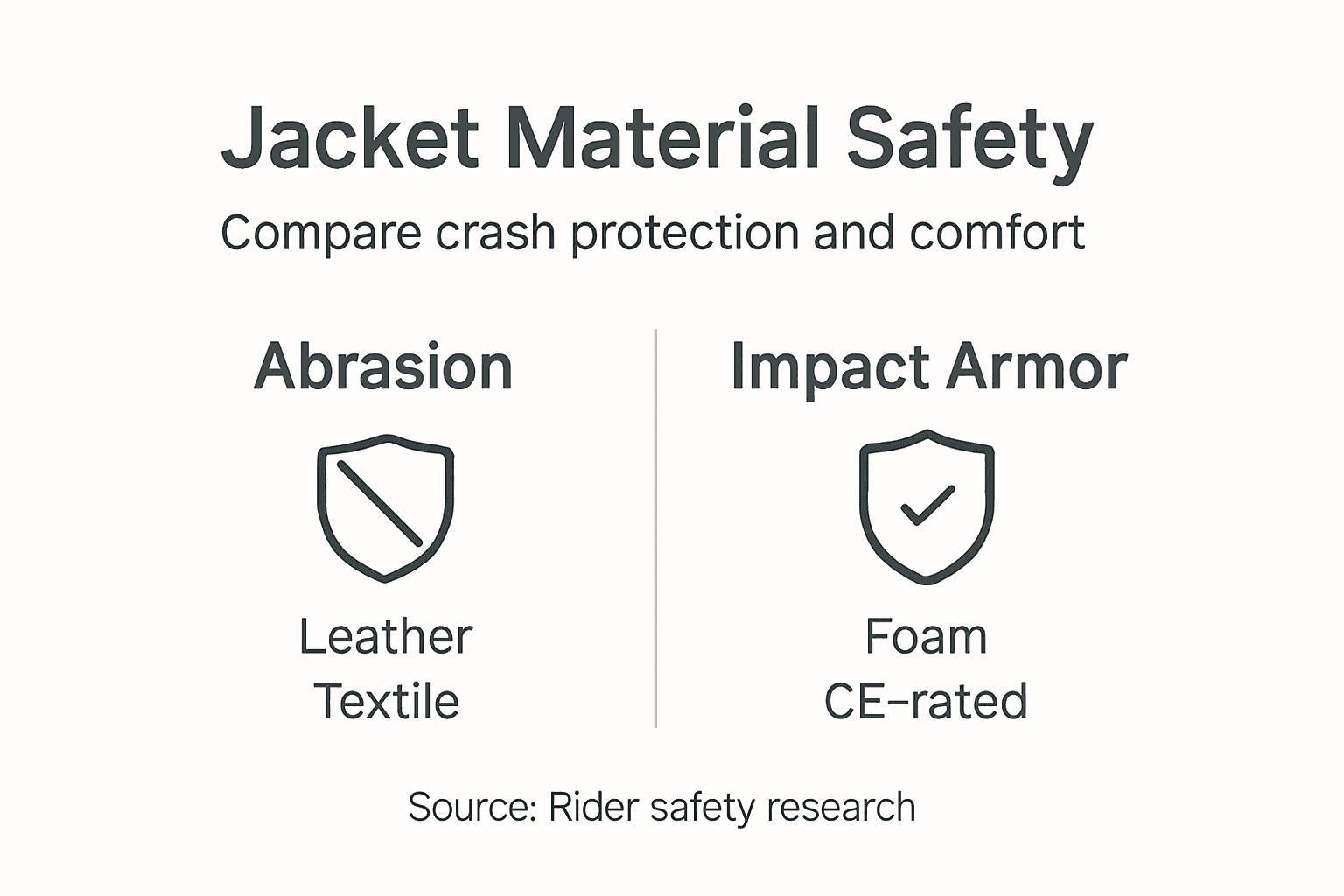 Infographic comparing jacket material safety features
