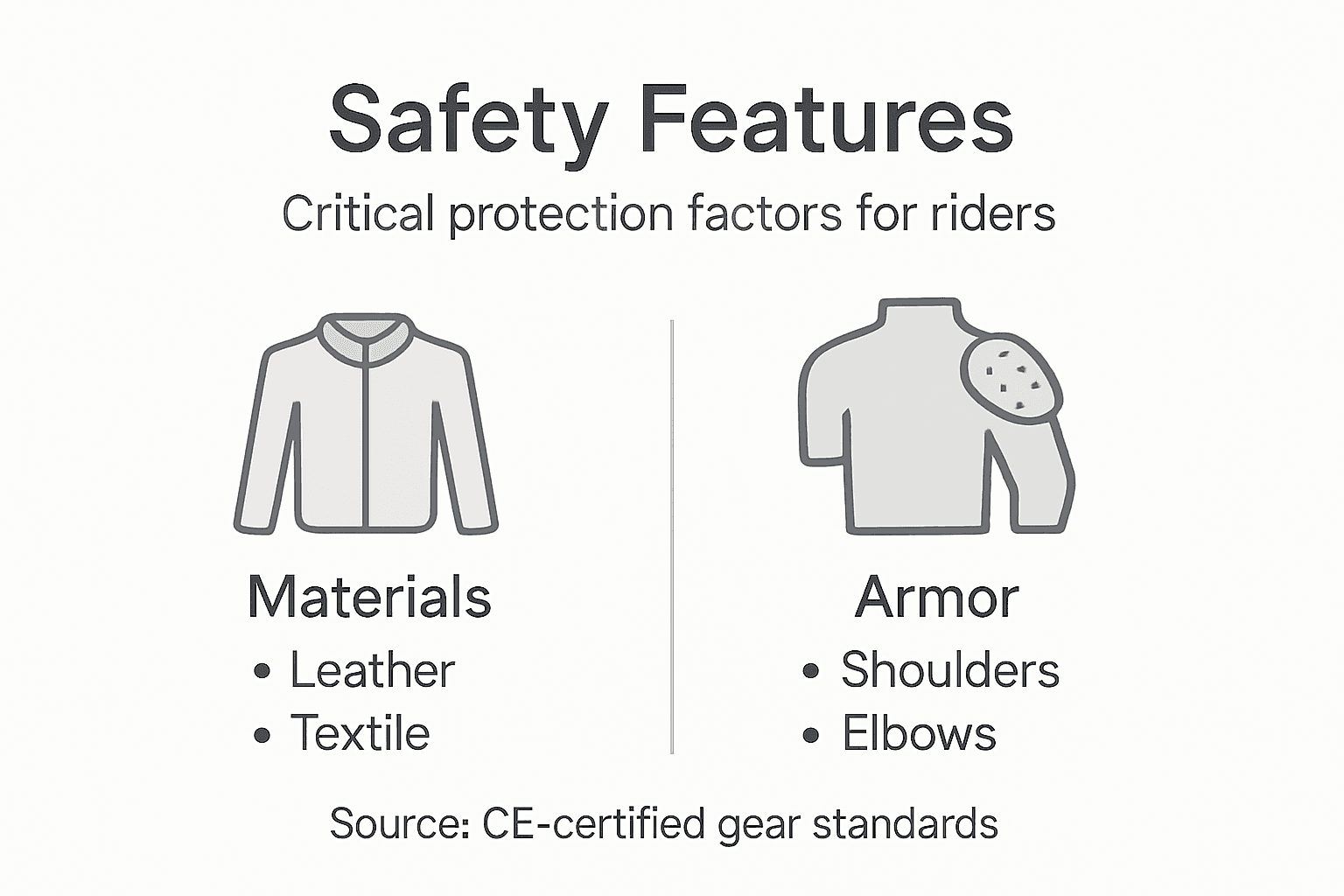 Infographic on motorcycle jacket safety features