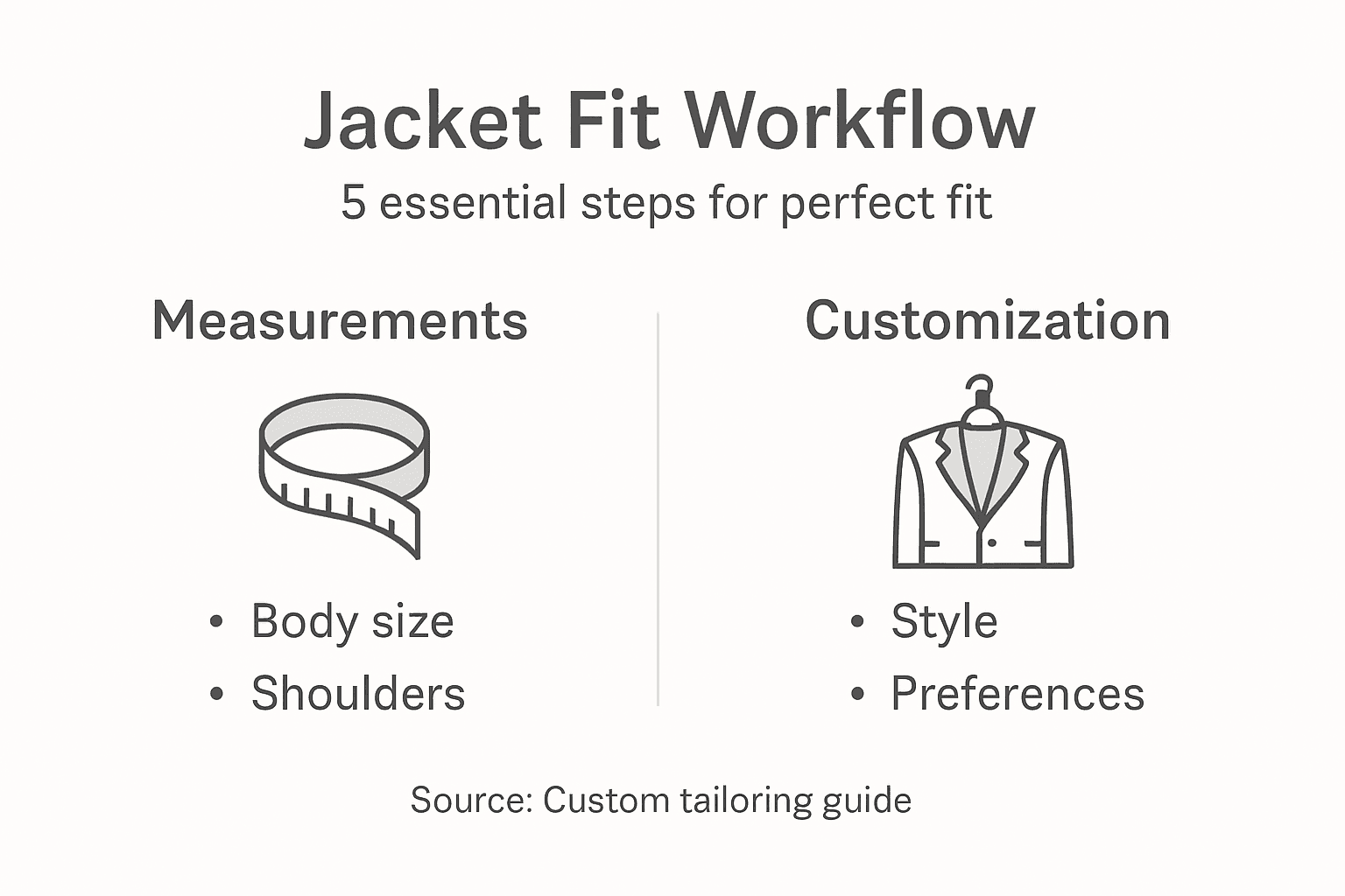 Infographic highlights jacket fitting workflow steps