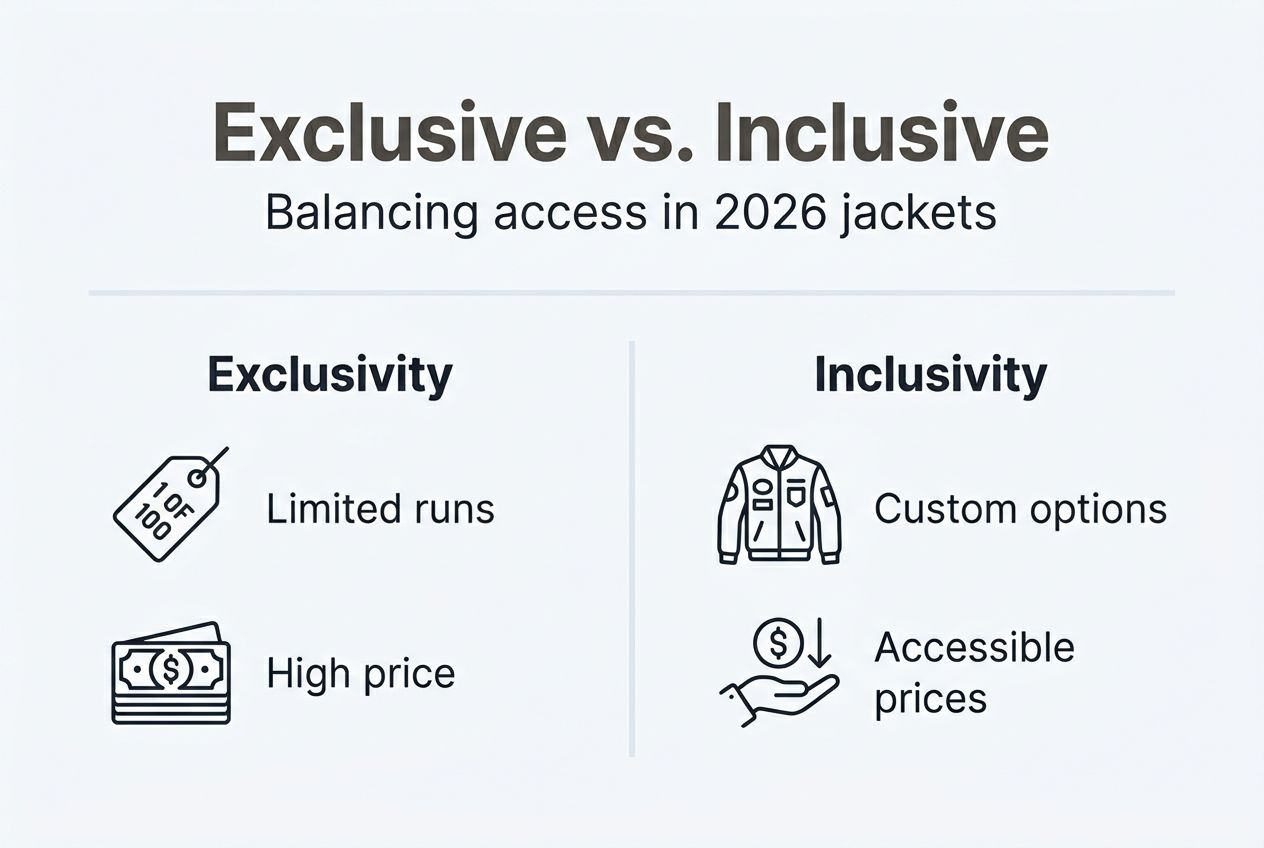 Infographic on jacket exclusivity versus inclusivity