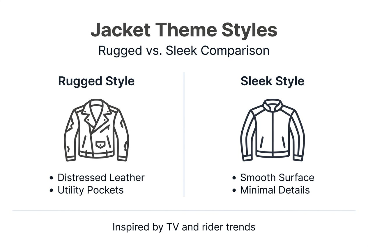 Infographic comparing rugged and sleek jacket styles