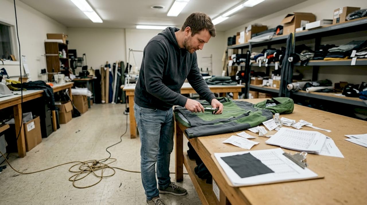 Engineer testing jacket insulation thickness