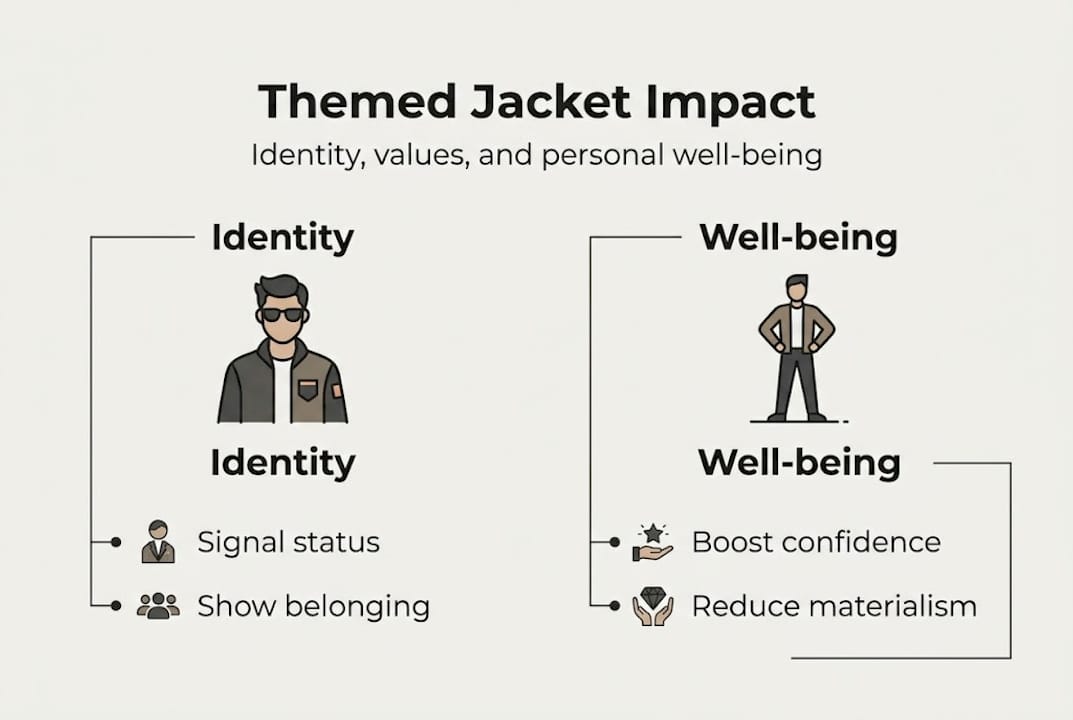 Infographic showing themed jackets and self-expression