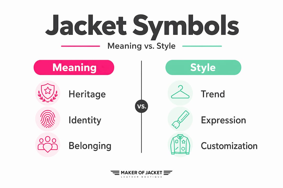 Infographic comparing jacket meaning and style