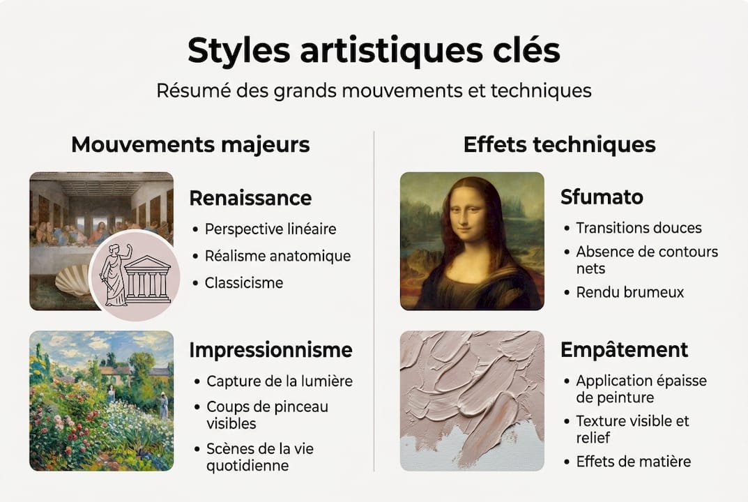 Panorama des styles artistiques et des techniques majeures en infographie