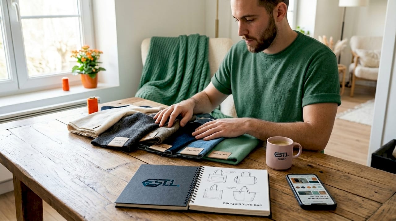 Un passionné de mode explore les tissus naturels pour créer une collection streetwear moderne.