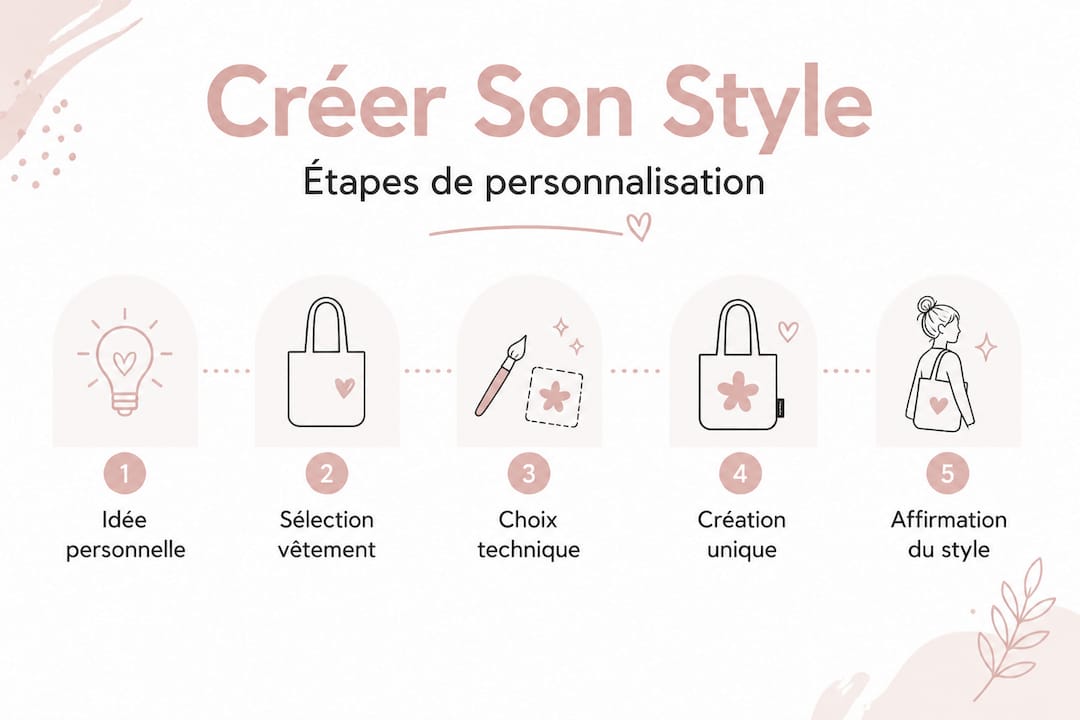 Infographie détaillant les différentes étapes pour personnaliser sa tenue