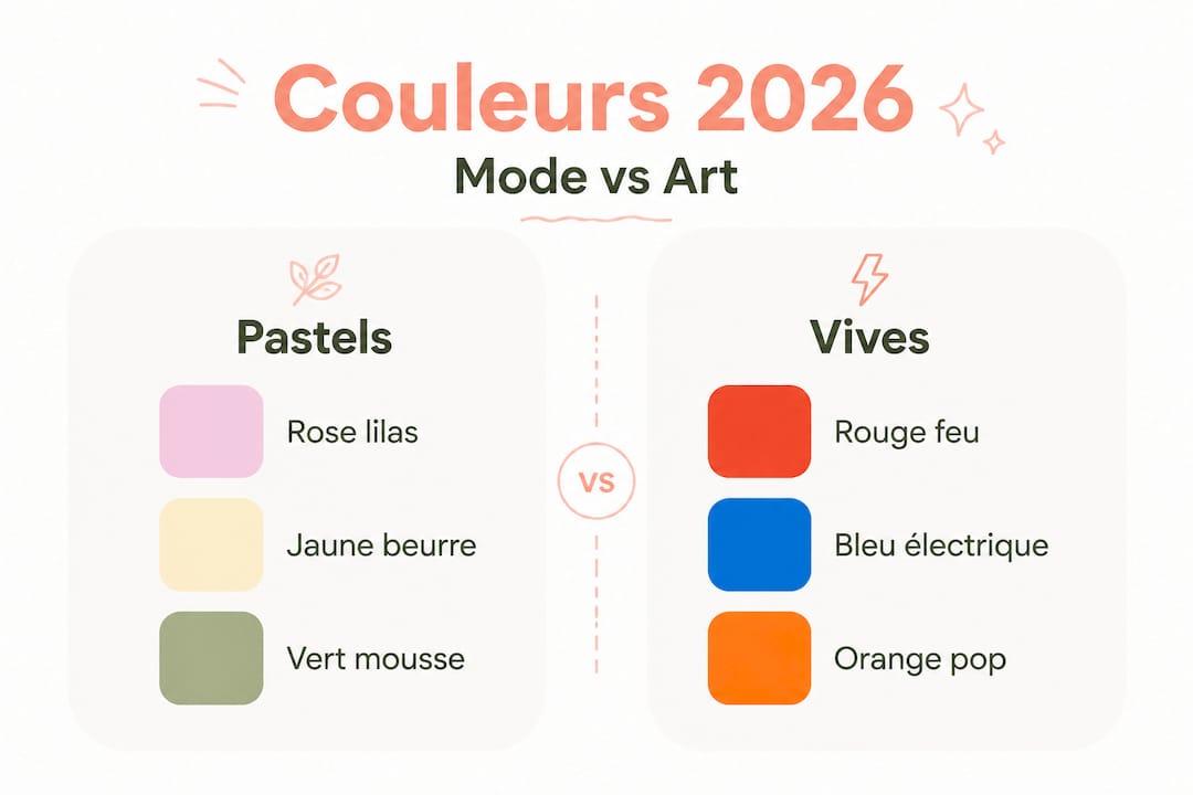 Panorama illustré des tendances couleurs : mode et art, à quoi s’attendre en 2026
