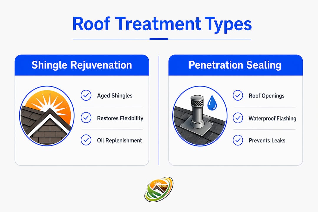 Infographic comparing two roof treatment types