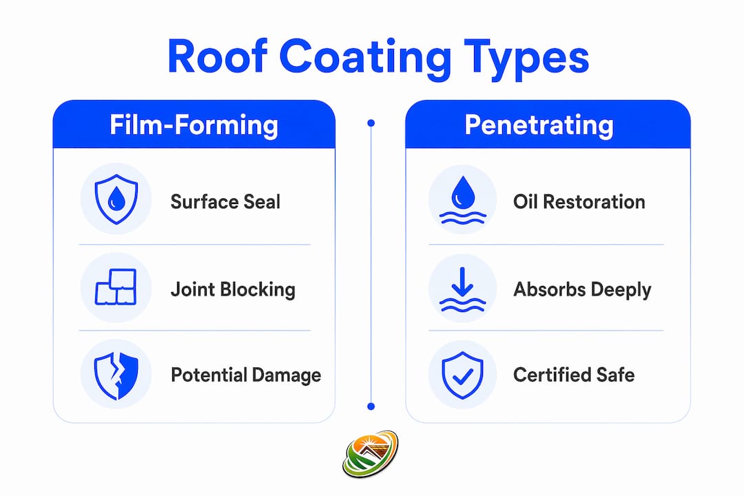 Infographic comparing roof shingle coating types