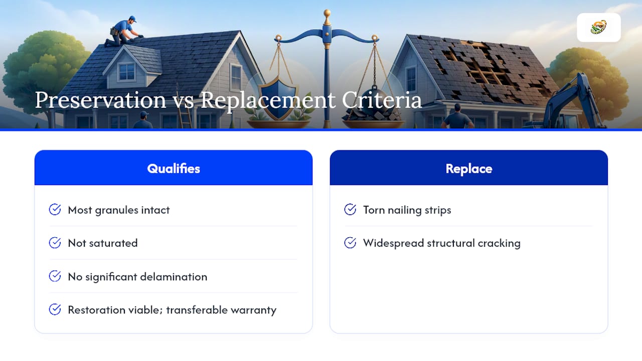 Roof preservation qualification decision criteria