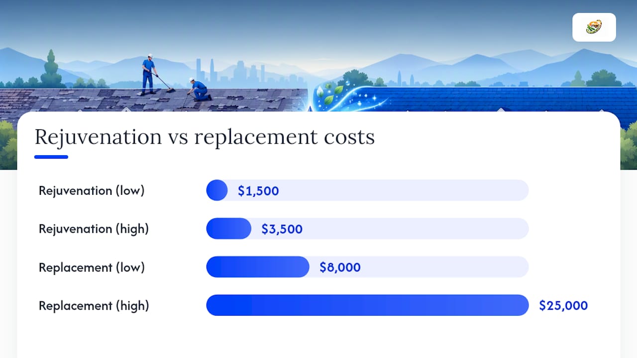 What Does Rejuvenation Cost Compared to Full Roof Replacement? — overview diagram