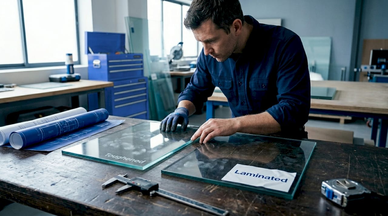 Comparing toughened and laminated glass samples