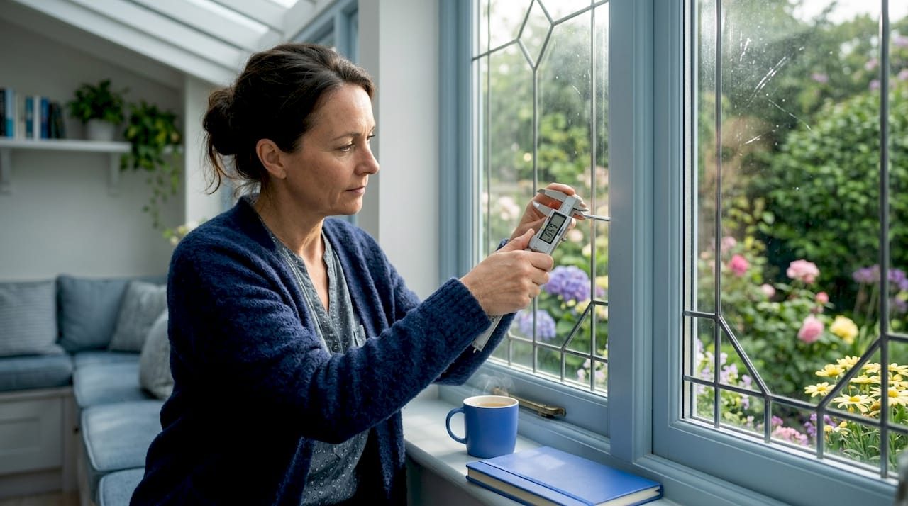 Measuring double-pane window glass thickness