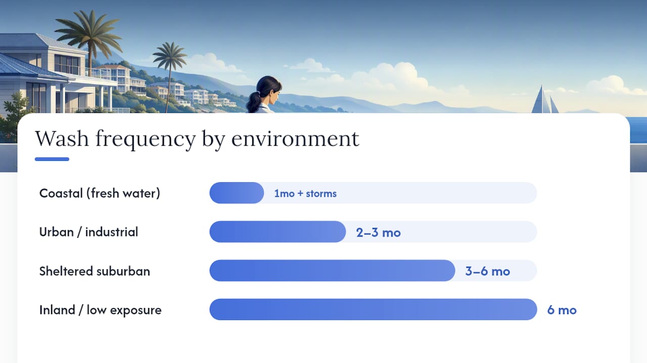 Chart of wash frequency by environment