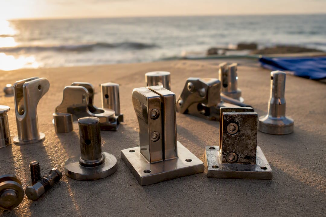 Stainless steel railing hardware in different corrosion grades