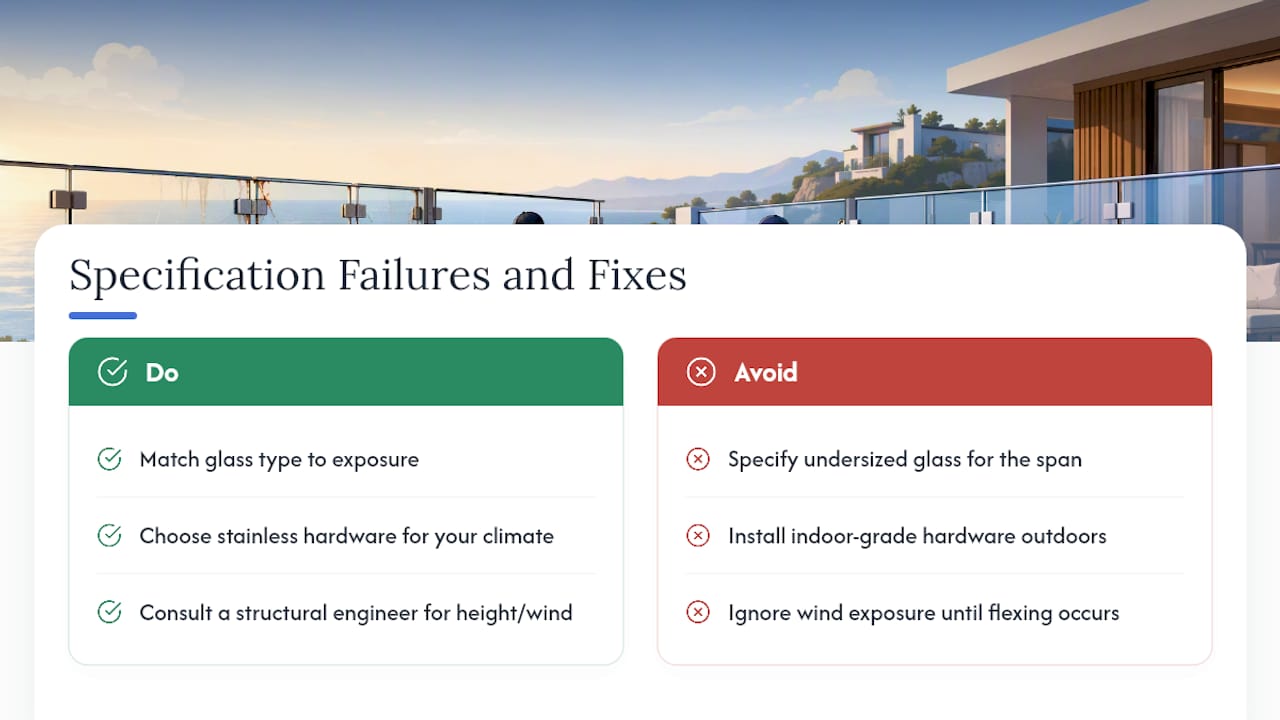 What Years of Specification Questions Teach You About Glass Railings — overview diagram