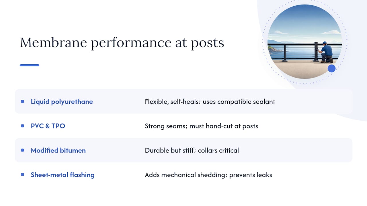 Which Waterproofing Membranes Work Best Around Posts? — overview diagram