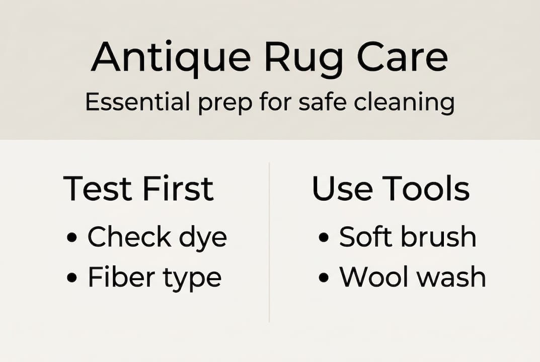 Infographic on antique rug cleaning essentials