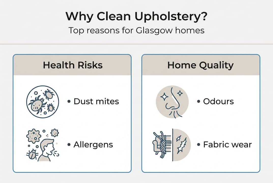Upholstery cleaning in Glasgow: expert solutions for spotless homes 2 Infographic on health and quality benefits of upholstery cleaning