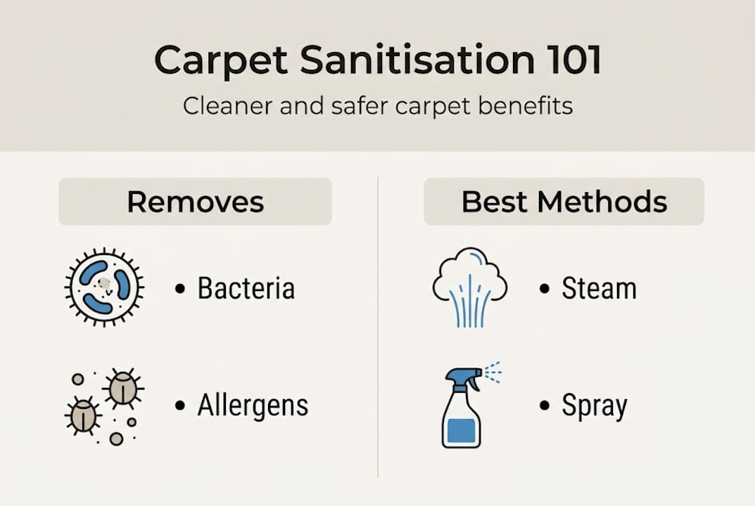 Infographic showing carpet sanitisation key facts