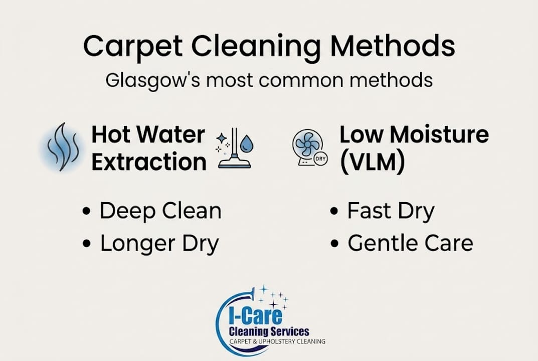 Infographic comparing carpet cleaning methods