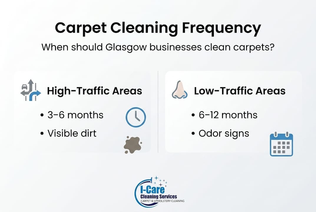 Infographic shows business carpet cleaning schedule