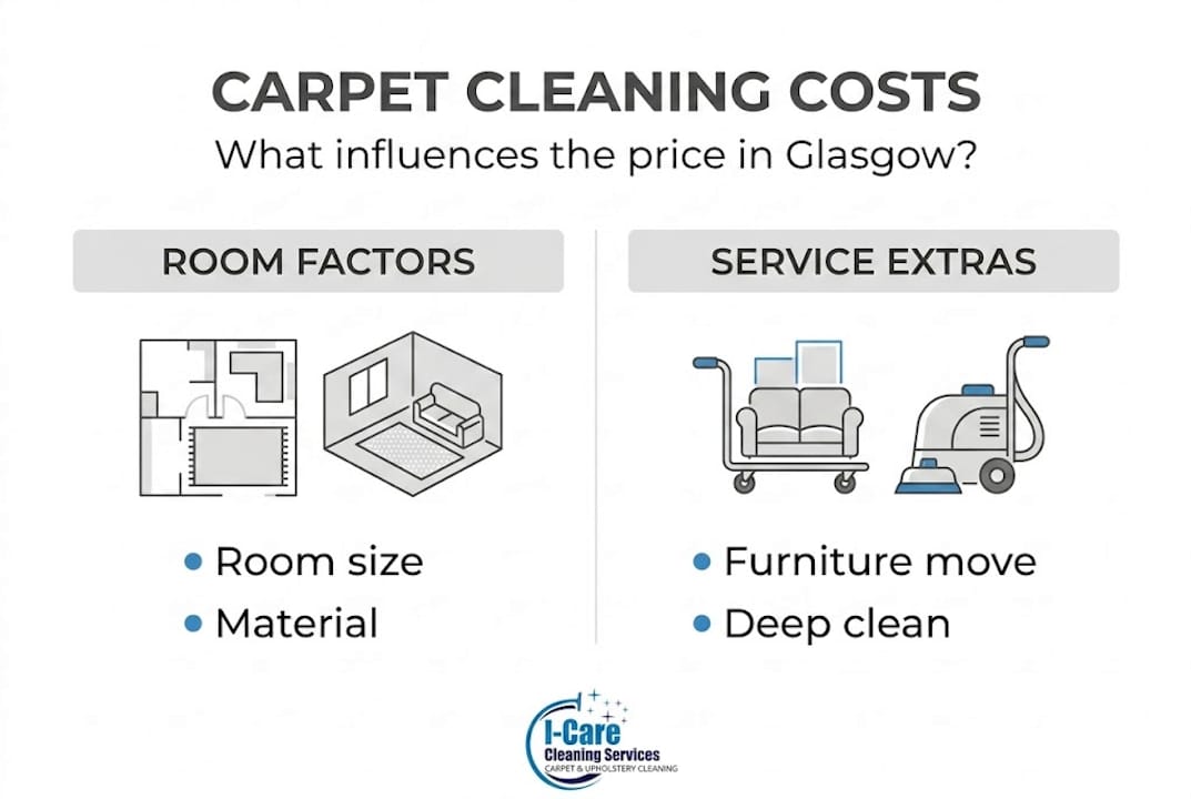Infographic showing carpet cleaning cost breakdown