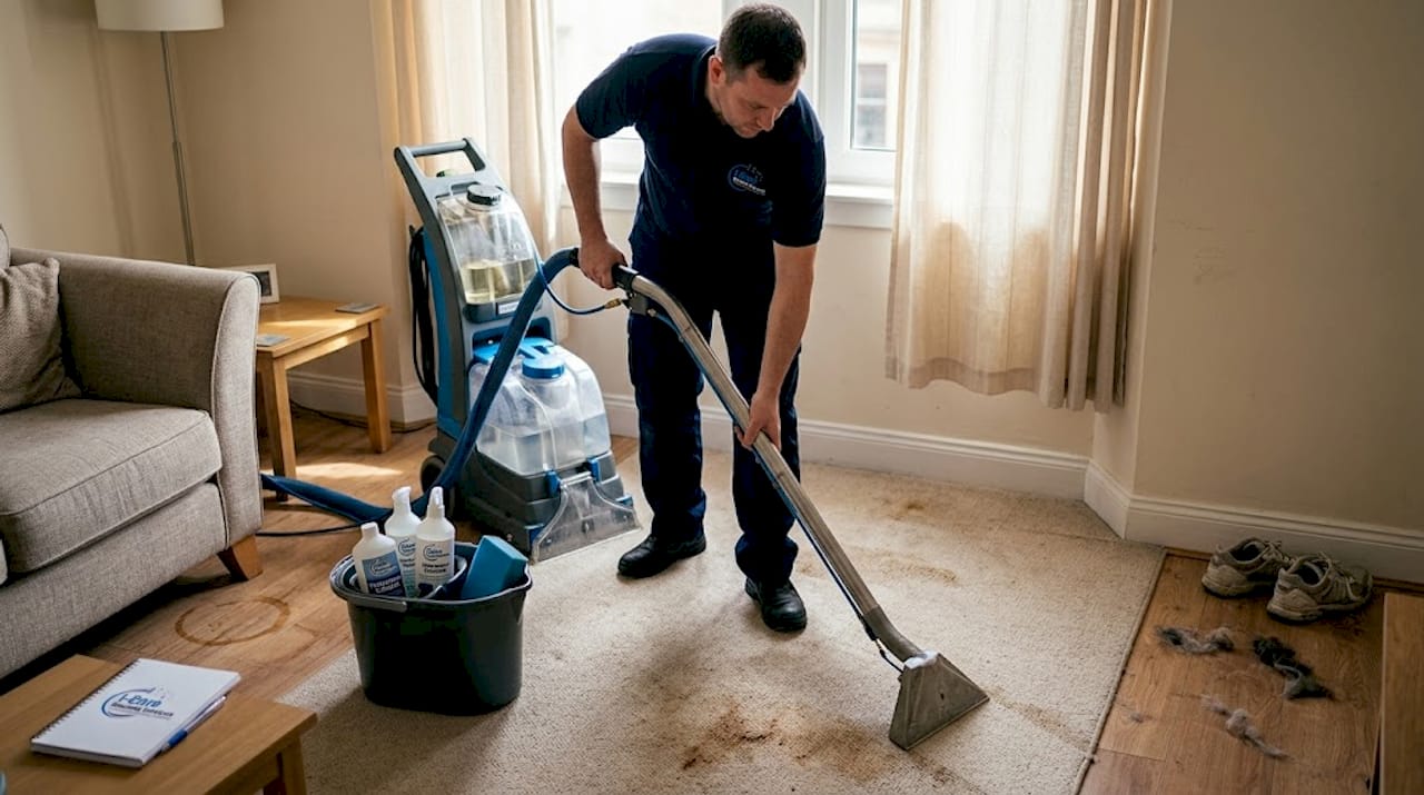 Cleaner operating carpet extraction machine