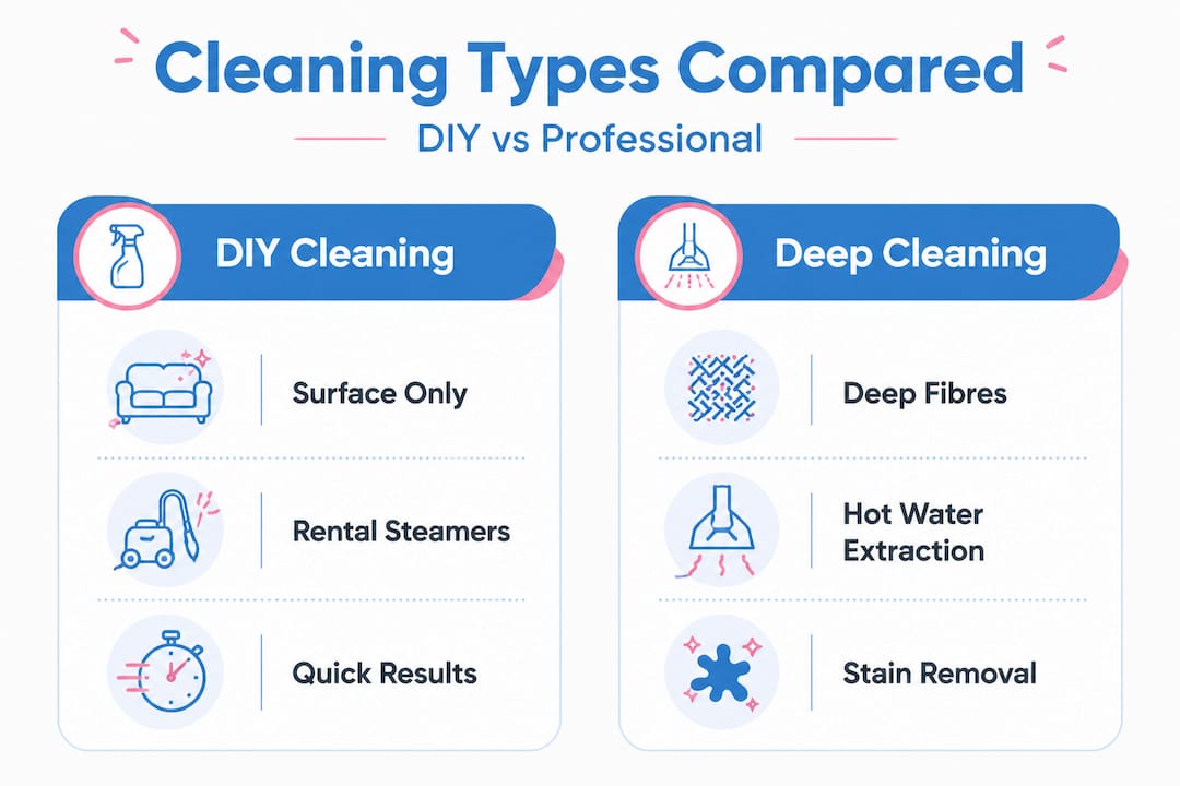 Infographic shows DIY and deep cleaning comparison