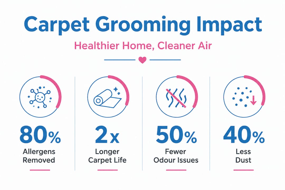 Infographic carpet grooming health benefits and stats
