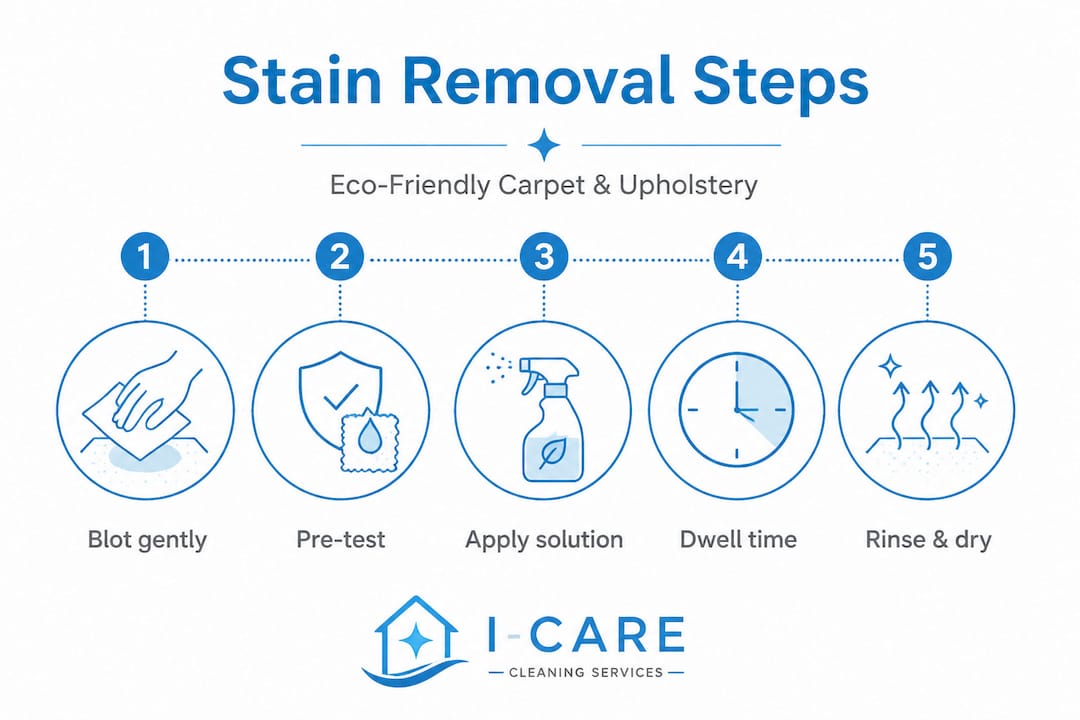 Step-by-step infographic stain removal process