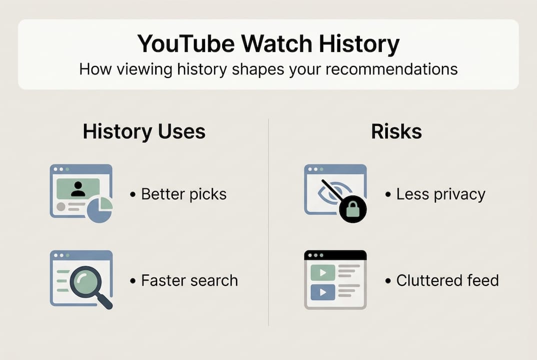 Infographic showing YouTube watch history impact