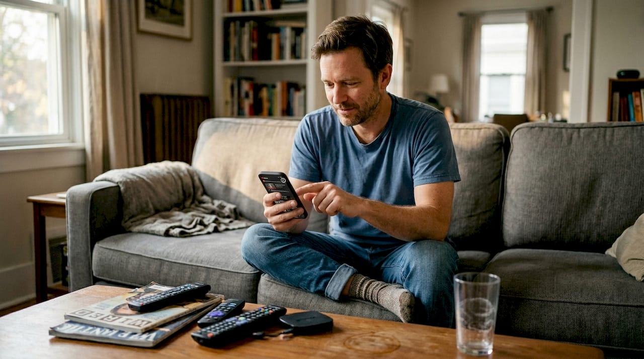 Man removing YouTube video from phone history