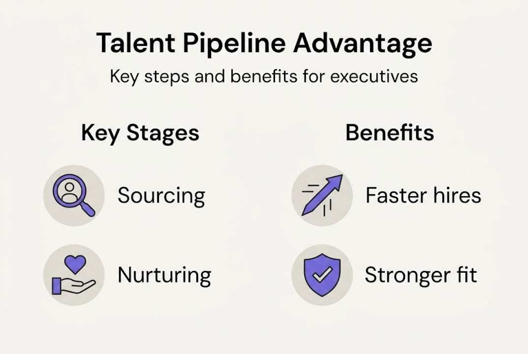 Infographic on talent pipeline key steps and benefits
