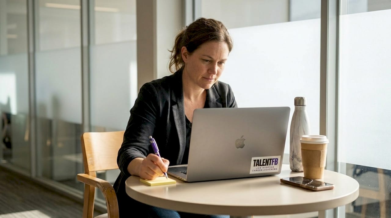 Manager comparing tech career strategies at desk