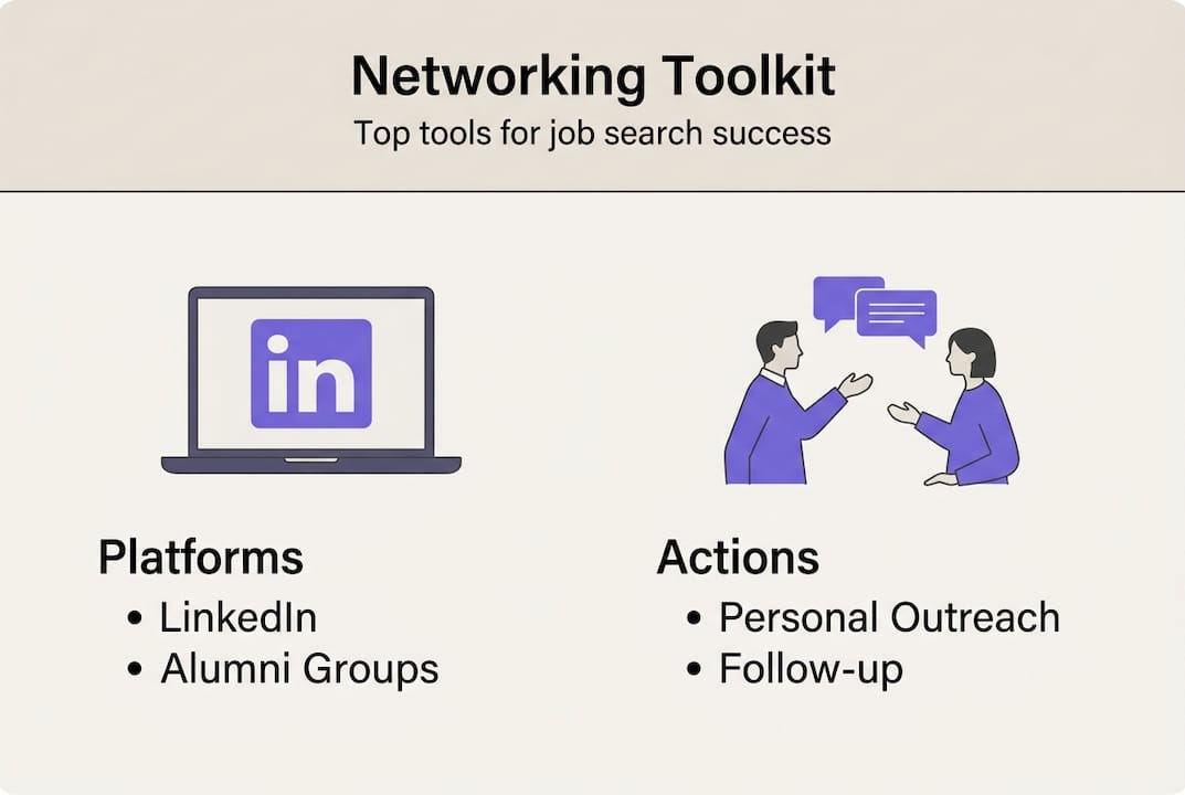 Infographic displaying networking toolkit categories