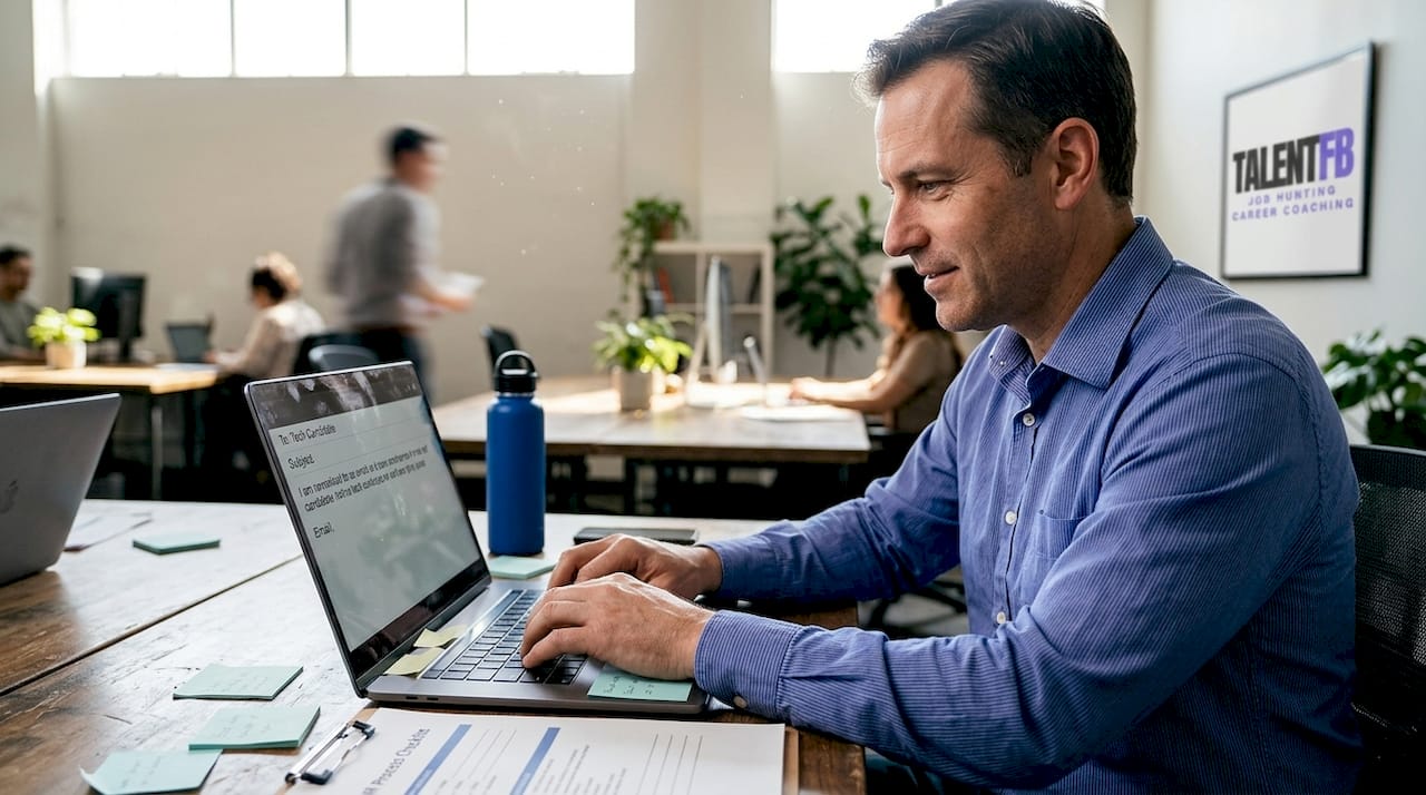 HR staff sending candidate outreach email