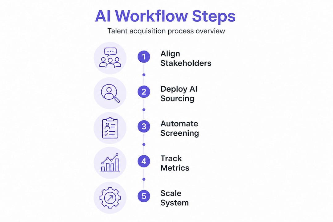 Infographic outlining talent acquisition workflow steps