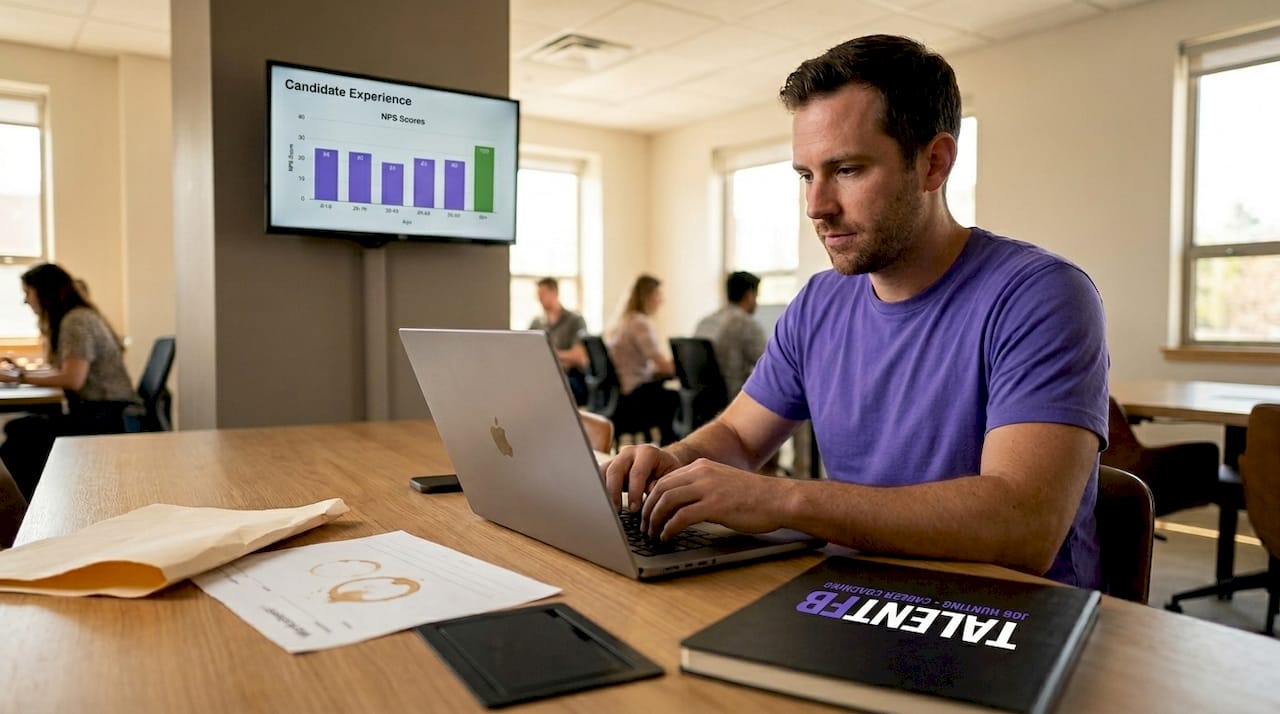 Analytics specialist viewing hiring metrics dashboard